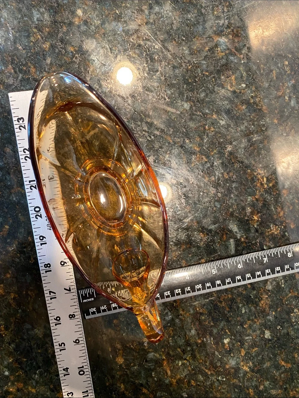 Vintage Indiana Glass, Amber Tiara Gravy Boat